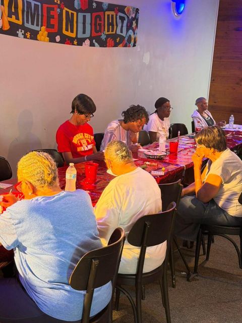 Neighbors at the tables during Bingo Night