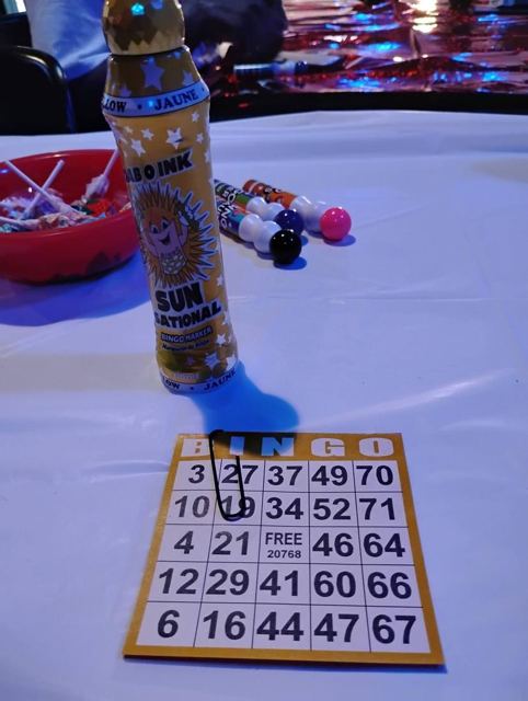 A bingo card and dauber