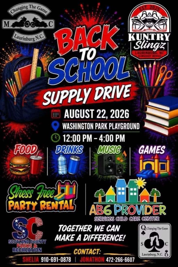 Back to School Supply Drive flyer