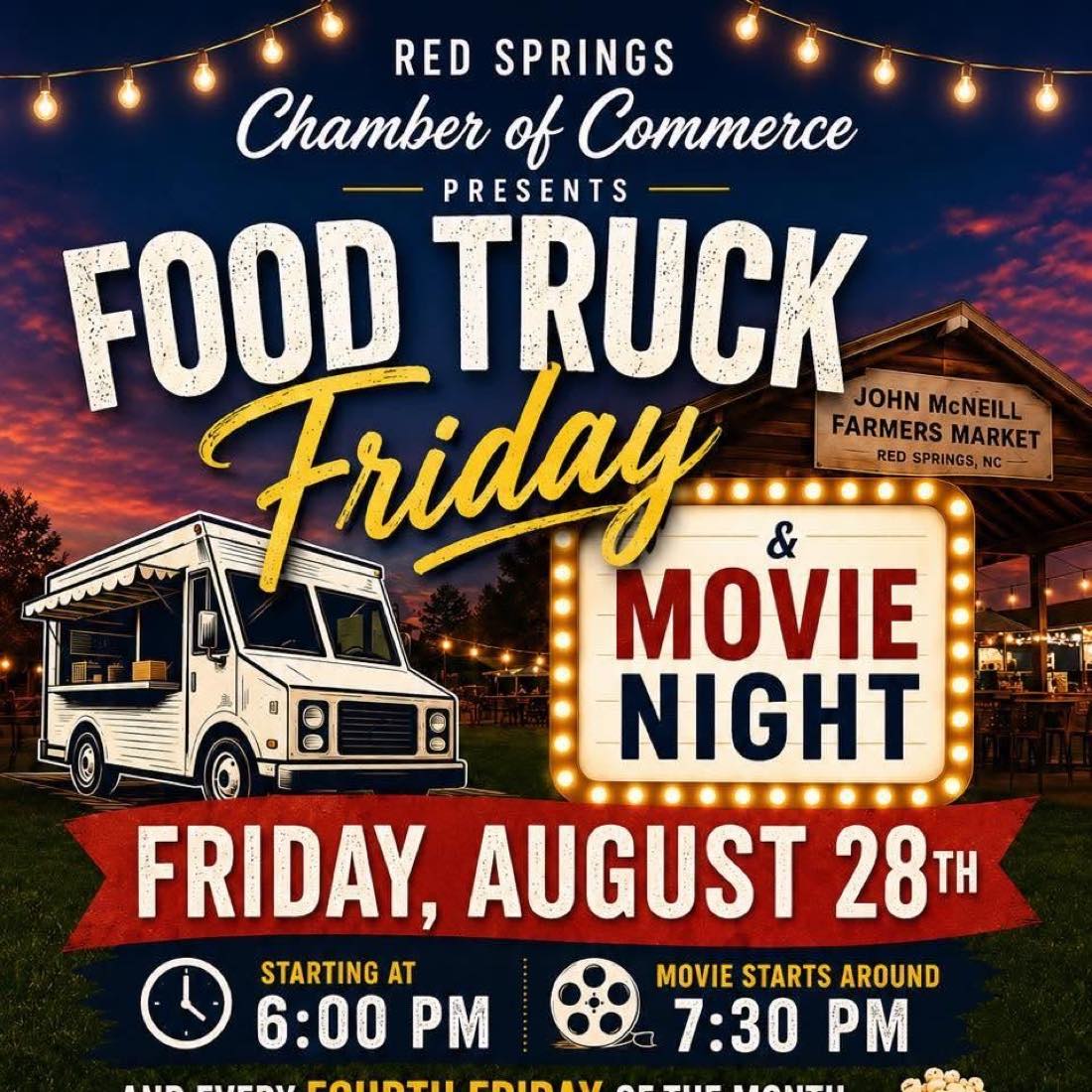 Food Truck Friday & Movie Night flyer