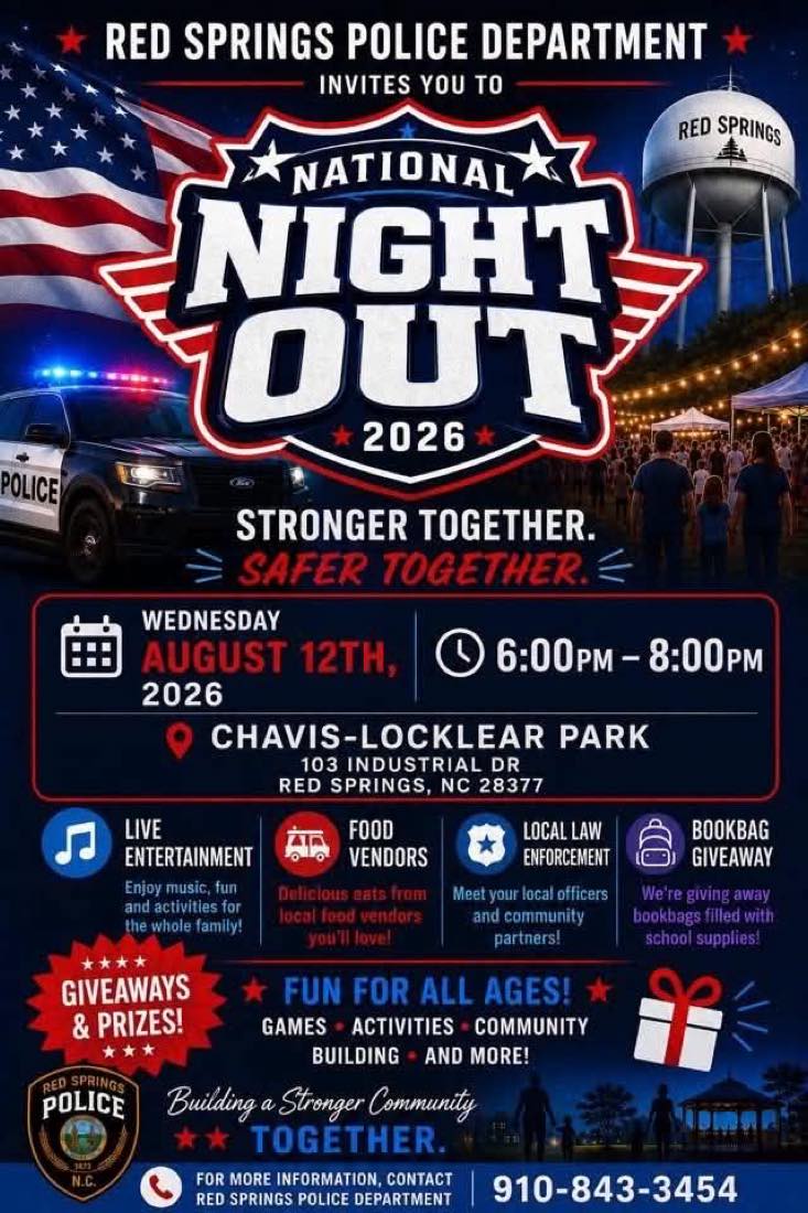 National Night Out &mdash; Red Springs flyer