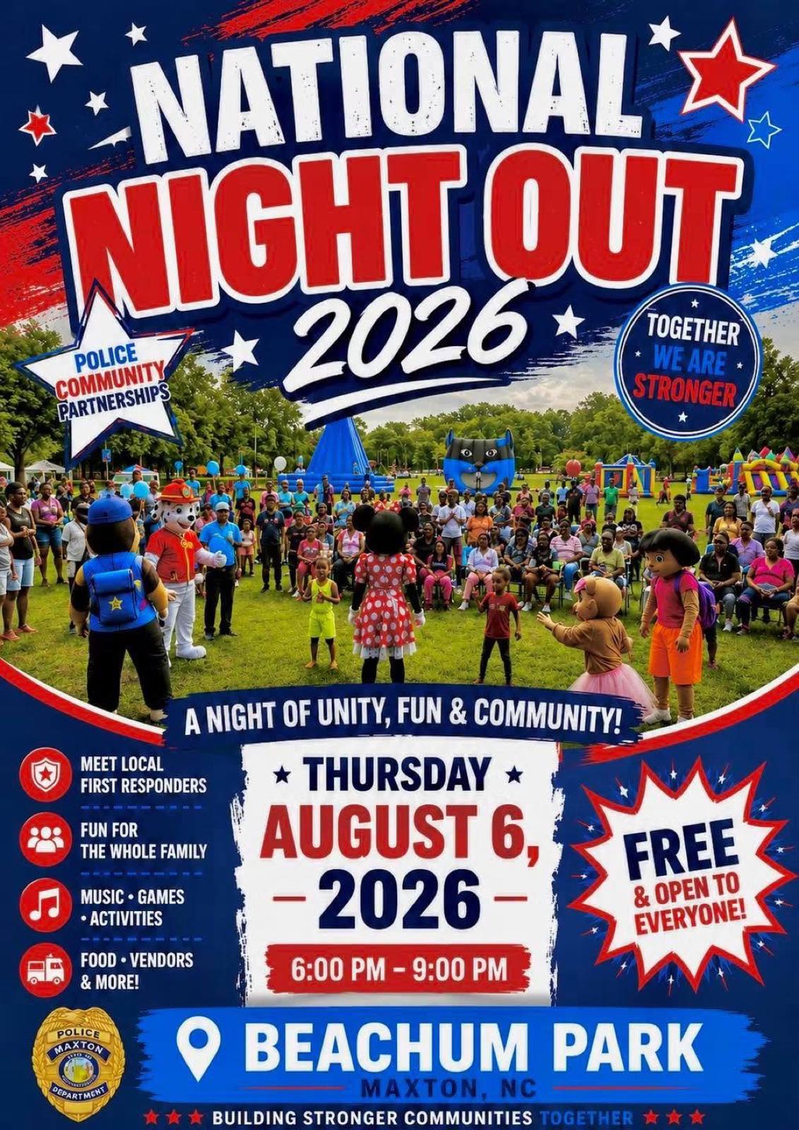 National Night Out 2026, Maxton