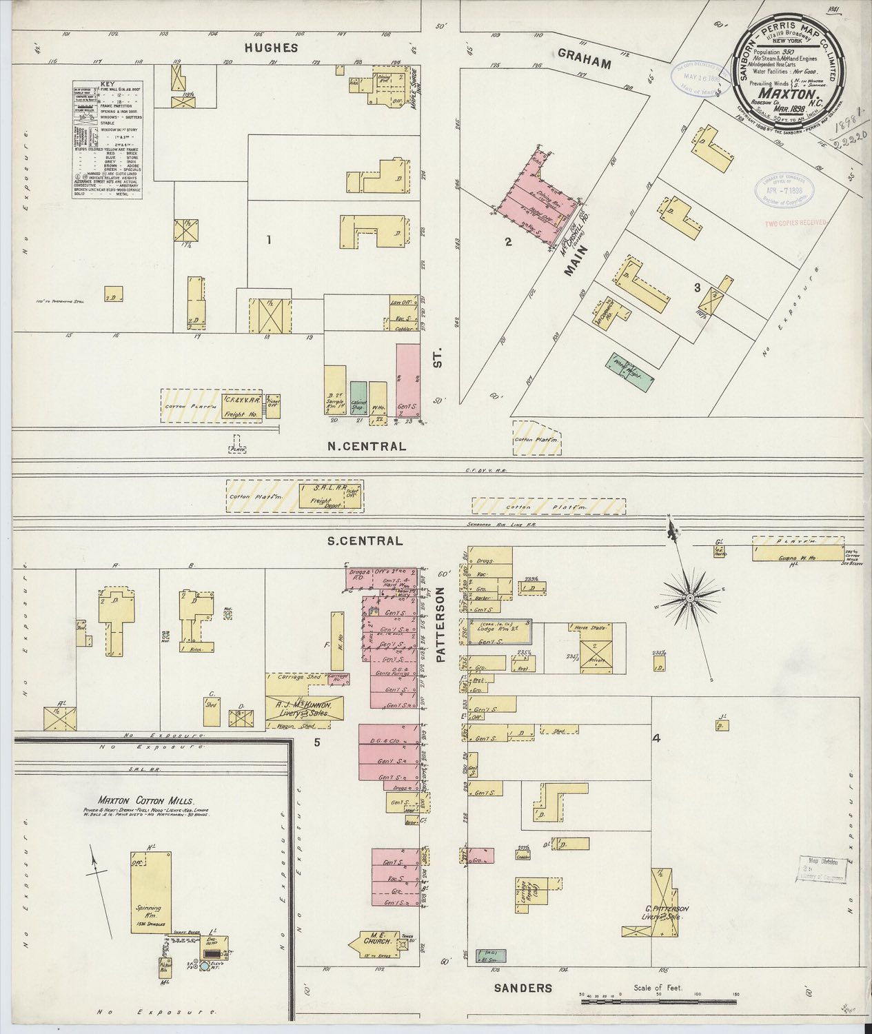 Sanborn fire insurance map of Maxton, North Carolina