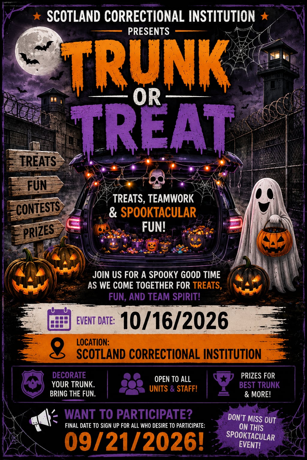 Trunk or Treat — Scotland Correctional flyer